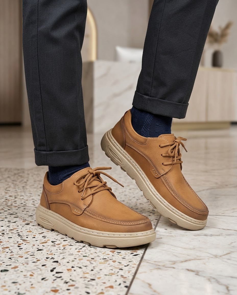 Premium Leather Smart Casual Lace-Up Shoes - Image 2