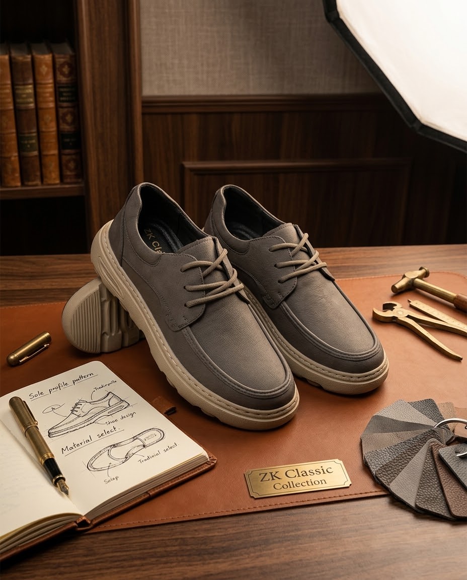 Premium Leather Smart Casual Lace-Up Shoes - Image 3